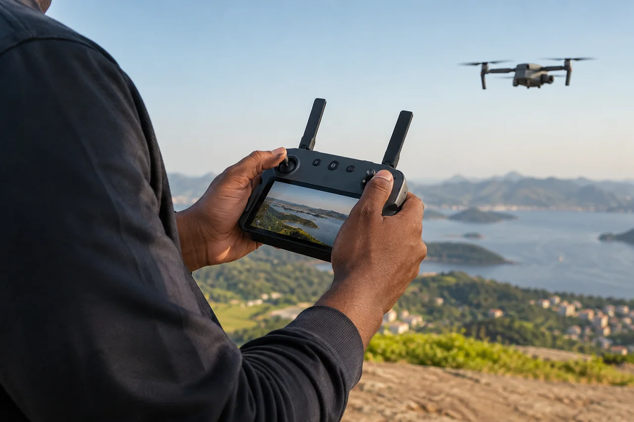 Controle de drone em um ambiente de uso cotidiano.