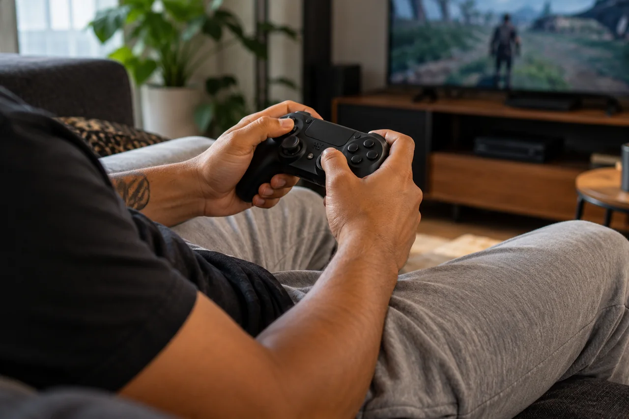 Controle de videogame em um ambiente de uso cotidiano.