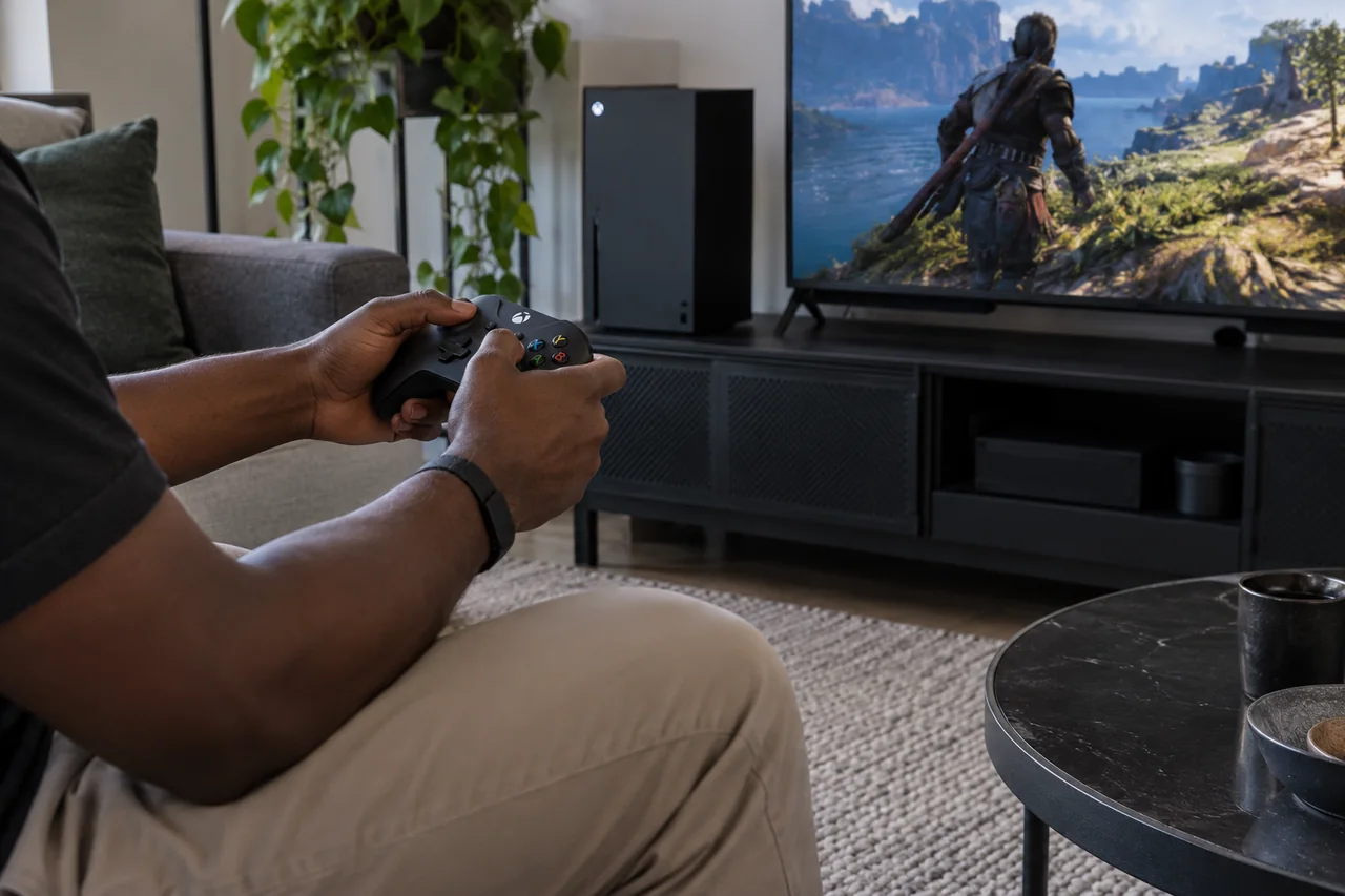 Xbox em um ambiente de uso cotidiano.